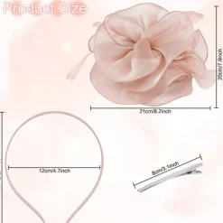 Fascinators Hat Flower Mesh Multi Color Feathers Ribbons on Headband and Clip Tea Party Headwear for Girls Women