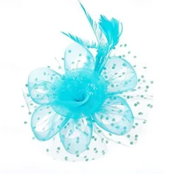 Fascinators Hat for Women Tea Party Feather Headband Mardi Gras Cocktail Hat Weddings