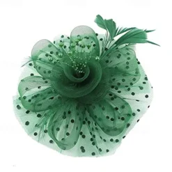 Fascinators Hat for Women Tea Party Feather Headband Mardi Gras Cocktail Hat Weddings