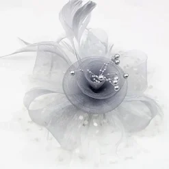 Fascinators Hat for Women Tea Party Feather Headband Mardi Gras Cocktail Hat Weddings