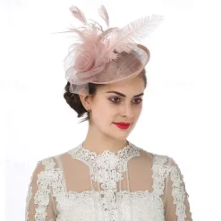 Fascinators Hat Tea Party Hat for Women Kentucky Derby Wedding Flower Cocktail Mesh Feathers Headpiece