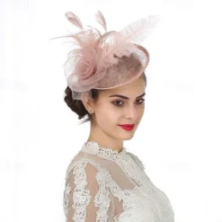 Fascinators Hat Tea Party Hat for Women Kentucky Derby Wedding Flower Cocktail Mesh Feathers Headpiece