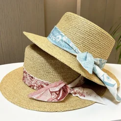 Fascinators Hats Headwear Acrylic / Cotton Straw Straw Hat Sun Hat Holiday Beach Elegant Simple With Ribbons Pure Color Headpiece Headwear