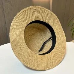 Fascinators Hats Headwear Acrylic / Cotton Straw Straw Hat Sun Hat Holiday Beach Elegant Simple With Ribbons Pure Color Headpiece Headwear