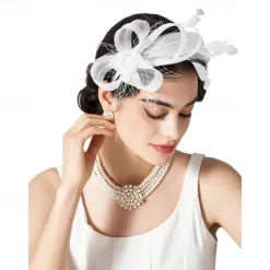 Fascinators Headband with Feather, Women's Tea Party Hat for Kentucky Derby, Cocktail, Wedding, Fancy Dress Party