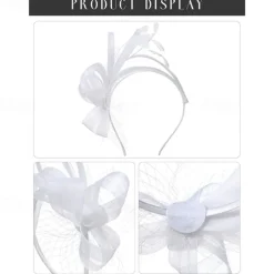 Fascinators Headband with Feather, Women's Tea Party Hat for Kentucky Derby, Cocktail, Wedding, Fancy Dress Party