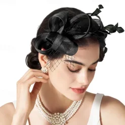 Fascinators Headband with Feather, Women's Tea Party Hat for Kentucky Derby, Cocktail, Wedding, Fancy Dress Party