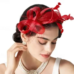 Fascinators Headband with Feather, Women's Tea Party Hat for Kentucky Derby, Cocktail, Wedding, Fancy Dress Party