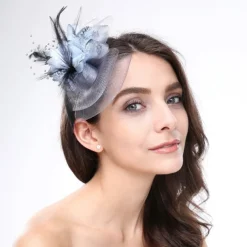 Fascinators Headwear Feather Net Wedding Tea Party Horse Race Ladies Day Cocktail Vintage Style Elegant With Floral Headpiece Headwear dress to impress Race Day Dress