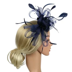 Fascinators Headwear Headpiece Tulle Feathers Formal Business / Ceremony / Fall Wedding Kentucky Horse Race Ladies Day Vintage Elegant With Feather Bowknot Headpiece Headwear Race Day Dress