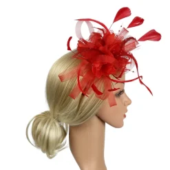 Fascinators Headwear Headpiece Tulle Feathers Formal Business / Ceremony / Fall Wedding Kentucky Horse Race Ladies Day Vintage Elegant With Feather Bowknot Headpiece Headwear Race Day Dress