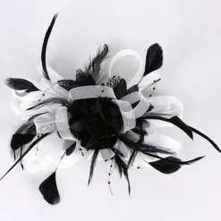 Fascinators Headwear Headpiece Tulle Feathers Formal Business / Ceremony / Fall Wedding Kentucky Horse Race Ladies Day Vintage Elegant With Feather Bowknot Headpiece Headwear Race Day Dress