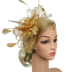 Fascinators Headwear Headpiece Tulle Feathers Formal Business / Ceremony / Fall Wedding Kentucky Horse Race Ladies Day Vintage Elegant With Feather Bowknot Headpiece Headwear Race Day Dress