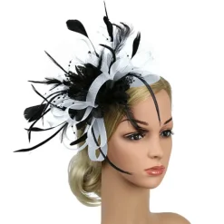 Fascinators Headwear Headpiece Tulle Feathers Formal Business / Ceremony / Fall Wedding Kentucky Horse Race Ladies Day Vintage Elegant With Feather Bowknot Headpiece Headwear Race Day Dress