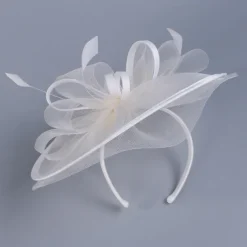 Fascinators Kentucky Derby Hat Tulle Net Saucer Hat Top Hat Wedding Tea Party Elegant Wedding With Feather Bowknot Headpiece Headwear