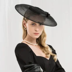 Fascinators Kentucky Derby Hat Hats Tulle Saucer Hat Special Occasion Party / Evening Horse Race Ladies Day Melbourne Cup With Bowknot Headpiece Headwear