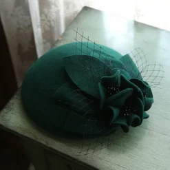 Fascinators Kentucky Derby Hat Wool Bucket Hat Horse Race Ladies Day Melbourne Cup Flower Elegant With Floral Tulle Headpiece Headwear