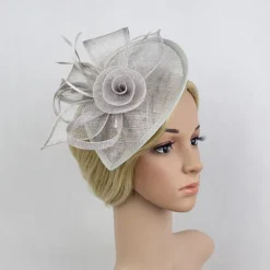 Fascinators Kentucky Derby Hat Flowers Headwear Plastic Saucer Hat Wedding Special Occasion Party / Evening Ladies Day Melbourne Cup With Floral Headpiece Headwear