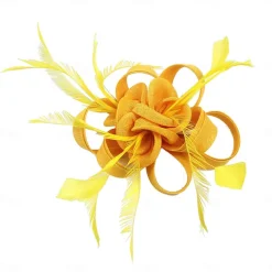 Fascinators Kentucky Derby Hat Headwear Organza Polyester / Polyamide Fedora Hat Veil Hat Tea Party Horse Race Ladies Day Vintage Style Vintage Elegant With Feather Appliques Headpiece