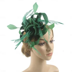 Fascinators Kentucky Derby Hat Headwear Organza Polyester / Polyamide Fedora Hat Veil Hat Tea Party Horse Race Ladies Day Vintage Style Vintage Elegant With Feather Appliques Headpiece