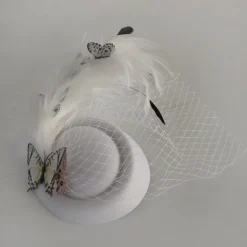 Fascinators Kentucky Derby Hat Headwear Organza Fedora Hat Holiday Cocktail Retro Elegant With Feather Butterfly Headpiece Headwear