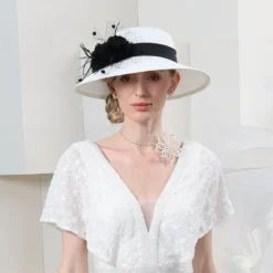 Fascinators Kentucky Derby Hat Fiber Bowler / Cloche Hat Straw Hat Sun Hat Wedding Evening Party Elegant Sun Protection With Feather Floral Headpiece Headwear