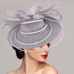 Fascinators Net Saucer Hat Wedding Horse Race Ladies Day Melbourne Cup With Cap Flower Headpiece Headwear