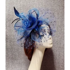 Fascinators Net Veil Hat Wedding Ladies Day With Feather Pearl Headpiece Headwear