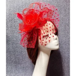 Fascinators Net Veil Hat Wedding Ladies Day With Feather Pearl Headpiece Headwear