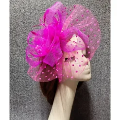 Fascinators Net Veil Hat Wedding Ladies Day With Feather Pearl Headpiece Headwear