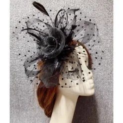 Fascinators Net Veil Hat Wedding Ladies Day With Feather Pearl Headpiece Headwear