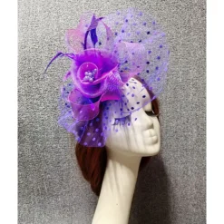 Fascinators Net Veil Hat Wedding Ladies Day With Feather Pearl Headpiece Headwear