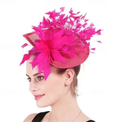 Fascinators Sinamay Wedding Tea Party Kentucky Derby Horse Race Ladies Day Vintage Fashion Handmade With Feather Headpiece Headwear
