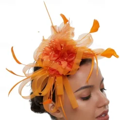 Fascinators Tulle Kentucky Derby Horse Race Cocktail Royal Astcot Retro Elegant With Feather Headpiece Headwear