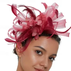 Fascinators Tulle Kentucky Derby Horse Race Cocktail Royal Astcot Retro Elegant With Feather Headpiece Headwear