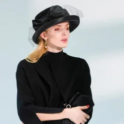 Fashion Elegant Velvet Fascinators / Hats with Bowknot / Satin Bowknot / Tulle 1PC Special Occasion / Party / Evening / Ladies Day Headpiece