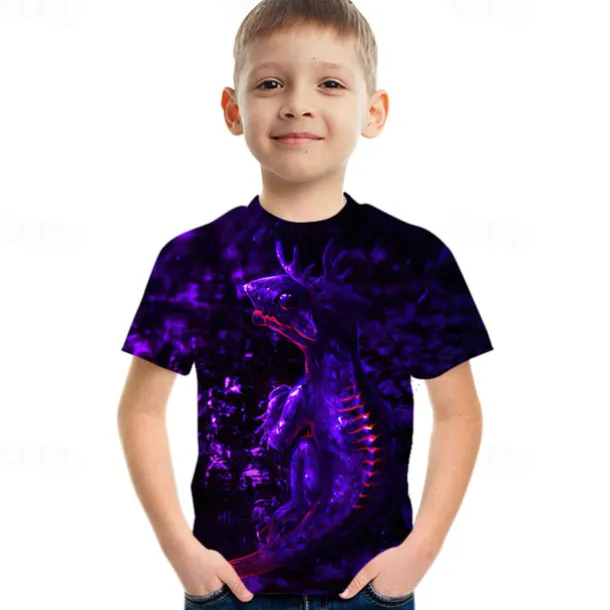 Fashion Letter Pattern Printed Short Sleeve T-Shirt Fashion 3D Printed Colorful Shirts For Boys And Girls