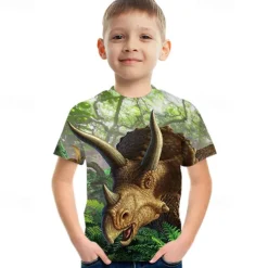 Fashion Letter Pattern Printed Short Sleeve T-Shirt Fashion 3D Printed Colorful Shirts For Boys And Girls