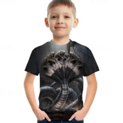 Fashion Letter Pattern Printed Short Sleeve T-Shirt Fashion 3D Printed Colorful Shirts For Boys And Girls