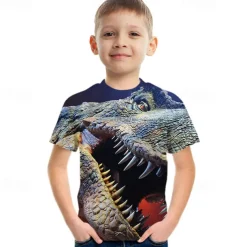 Fashion Letter Pattern Printed Short Sleeve T-Shirt Fashion 3D Printed Colorful Shirts For Boys And Girls