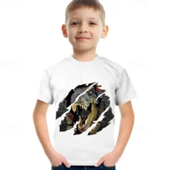 Fashion Letter Pattern Printed Short Sleeve T-Shirt Fashion 3D Printed Colorful Shirts For Boys And Girls