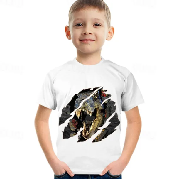 Fashion Letter Pattern Printed Short Sleeve T-Shirt Fashion 3D Printed Colorful Shirts For Boys And Girls