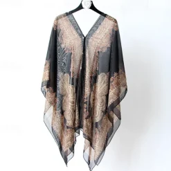 Fashion Women Scarf Shawl Poncho Printed Sunscreen Scarf Sun Protection Shawl Beach Shawl Bikini Cover Soft Comfortable
