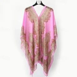 Fashion Women Scarf Shawl Poncho Printed Sunscreen Scarf Sun Protection Shawl Beach Shawl Bikini Cover Soft Comfortable