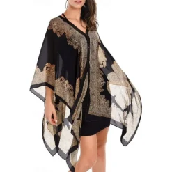 Fashion Women Scarf Shawl Poncho Printed Sunscreen Scarf Sun Protection Shawl Beach Shawl Bikini Cover Soft Comfortable