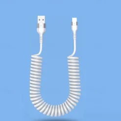 Fast Charging Cable 5A 66W USB Type C Cable 3A Micro USB Spring Car Cable Realme Phone Accessories For iPhone Samsung Xiaomi Huawei Phone Accessory