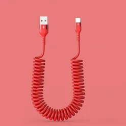 Fast Charging Cable 5A 66W USB Type C Cable 3A Micro USB Spring Car Cable Realme Phone Accessories For iPhone Samsung Xiaomi Huawei Phone Accessory