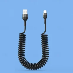 Fast Charging Cable 5A 66W USB Type C Cable 3A Micro USB Spring Car Cable Realme Phone Accessories For iPhone Samsung Xiaomi Huawei Phone Accessory