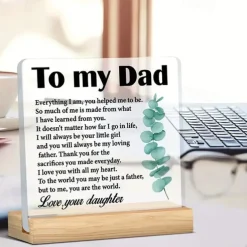Father's Day Gift Daughter Son Best Gifts For Dad Gifts For Dad Birthday Father's Day Gifts For Dad Meaningful Acrylic Desk Sign Decor For Dad