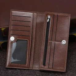 Fathers Day Gifts for Dad New Men Long Wallet Fashionable Men Magnetic Buckle Bag Large Capacity Multi Card Slot Wallet